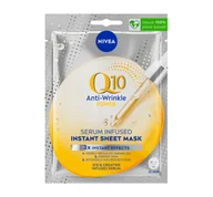 Maseczki do twarzy - NIVEA Nivea Q10 Power maska przeciwzmarszczkowa + ujędrniająca, 10 minut, w zestawie 5 sztuk (5 x 1 sztuka), maska na twarz z z efektem przeciwzmarszczkowym, ujędrniająca pielęgnacja twarzy - miniaturka - grafika 1