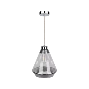 Britop LAMPA wisząca MISTRAL 15840128 loftowa OPRAWA szklany ZWIS stożek chrom przezroczysty - Lampy sufitowe - miniaturka - grafika 1