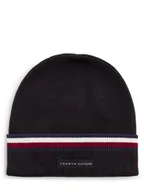 Czapki męskie - Tommy Hilfiger Czapka męska Mężczyźni Bawełna czarny jednolity, ONE SIZE - miniaturka - grafika 1