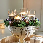 Ozdoby bożonarodzeniowe - Świecznik, zestaw 4 szt. Pinelle - miniaturka - grafika 1