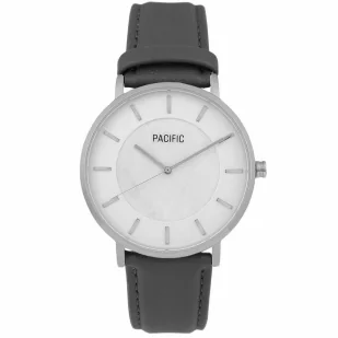 Zegarek Srebrny damski zegarek na szarym pasku PACIFIC X6199-06 - Zegarki damskie - miniaturka - grafika 1