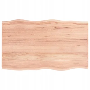 Blat stołu, jasny brąz, 100x60x2 cm, dąb z naturalną krawędzią - Blaty meblowe i parapety okienne - miniaturka - grafika 1