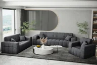 Komplety wypoczynkowe - Komplet wypoczynkowy 3+2+1 Nimes tkanina Perfect Harmony ciemnoszary - miniaturka - grafika 1