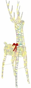 vidaXL 3D Renifer Ciepła biel 128 cm PET - Ozdoby bożonarodzeniowe - miniaturka - grafika 1