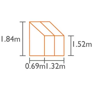 VITAVIA szklarnia przyścienna IDA 900 srebrna (0,9 m2; 0,69 x 1,32 m) + baza - Szklarnie ogrodowe - miniaturka - grafika 4