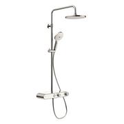 Zestawy prysznicowe - Duravit Shower Systems Zestaw prysznicowy natynkowy termostatyczny z deszczownicą chrom/biały TH4380008005 - odbiór osobisty: Kraków, Warszawa - miniaturka - grafika 1