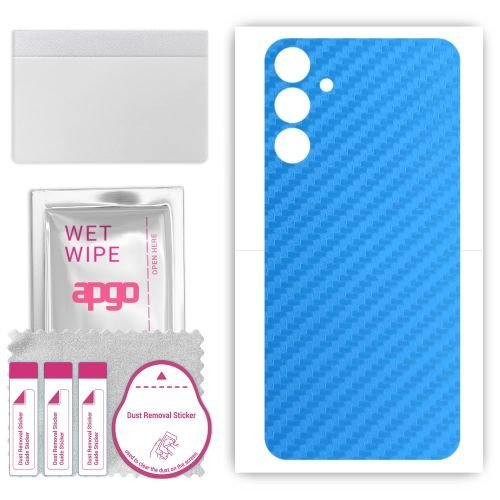 folia naklejka skórka strukturalna na TYŁ do Samsung Galaxy M55 5G - Carbon Niebieski - apgo SKINS