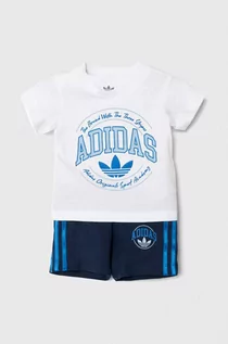Dresy i komplety dla chłopców - adidas Originals komplet bawełniany niemowlęcy kolor granatowy - grafika 1