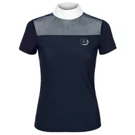 Koszulki jeździeckie - Koszulka konkursowa EQ.QUEEN Leilani 24SS damska granatowa, rozmiar: XL - miniaturka - grafika 1