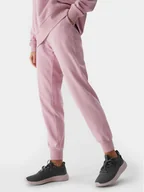 Spodnie sportowe damskie - 4F Spodnie dresowe 4FWSS24TTROF606 Różowy Regular Fit - miniaturka - grafika 1