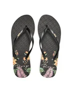 Klapki i japonki damskie - Roxy Japonki ARJL100950 Czarny - miniaturka - grafika 1