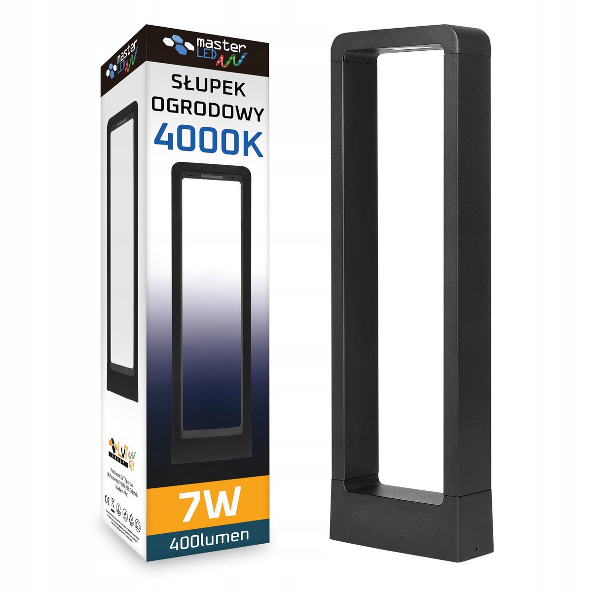 Lampa ogrodowa LED 7W Rio 50cm stojąca czarna