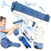Zabawki militarne - PISTOLET NA WODĘ ELEKTRYCZNY AUTOMATYCZNY GLOCK + akumulator + 2 magazynki - miniaturka - grafika 1