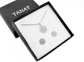 Zestawy biżuterii dla kobiet - Srebrny komplet rozetki+pudełko - miniaturka - grafika 1