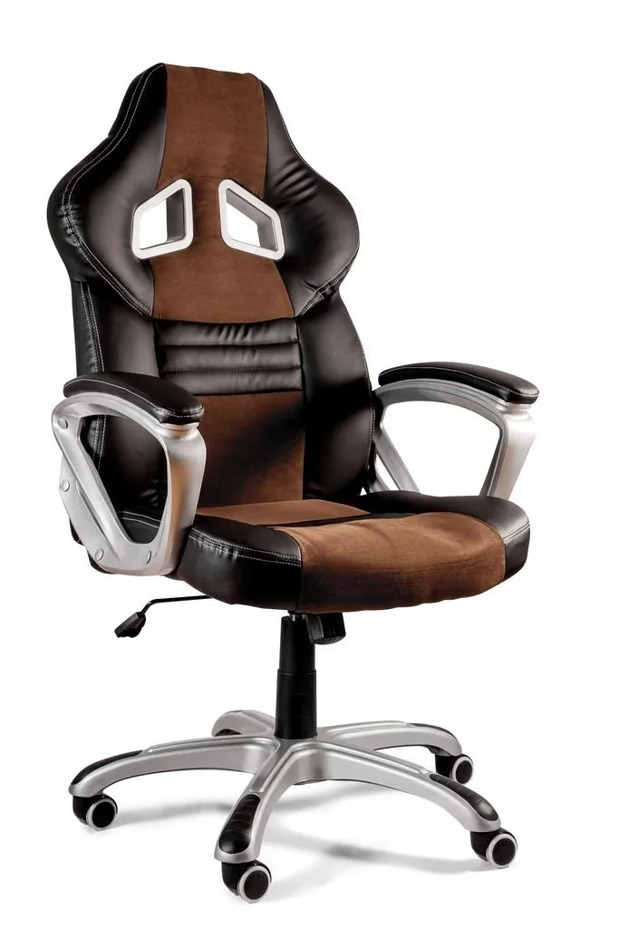 UniqueMeble Fotel gamingowy, biurowy, dynamiq V15, czarny, brązowy