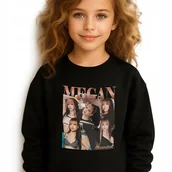 Bluzy dla dziewczynek - Bluza Dziecięca Czarna KATSEYE MEGAN Muzyka K-pop Na Prezent Rozm 140 cm Wz - miniaturka - grafika 1