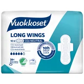 Podpaski - Vuokkoset White, podpaski ze skrzydełkami, Long, 10 sztuk - miniaturka - grafika 1