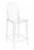 Taborety i hokery - King Home Hoker transparentny, przezroczysty VICTORIA 65 cm - poliwęglan KH010100214 - miniaturka - grafika 1