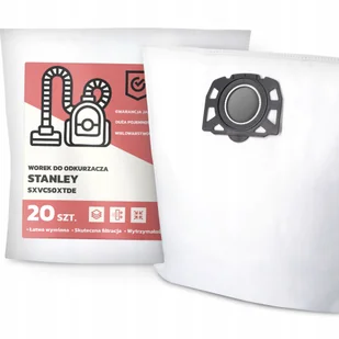 20x Worek do Odkurzacza Stanley SXVC50XTDE Syntetyczny Flizelinowy Worki G9 - Worki do odkurzaczy - miniaturka - grafika 1