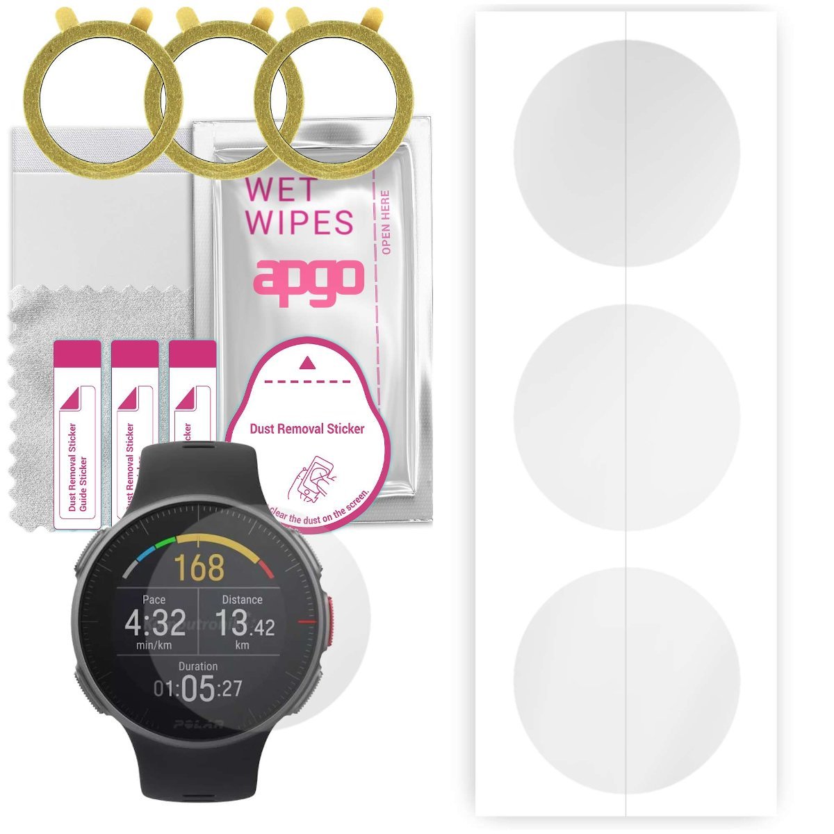3x Folia hydrożelowa do Polar Vantage V - apgo Smartwatch Hydrogel Protection Ochrona na ekran smartwatcha