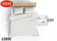 Pościel - Pościel 140x200 1289E biała jeże drzewka szare muchomorki 199D - miniaturka - grafika 1