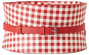 United Colors of Benetton Pasek (Paczka 2) Damski, Vichy Czerwony Biały 909, rozmiar uniwersalny - Paski - miniaturka - grafika 1