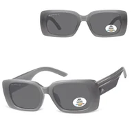 Okulary korekcyjne, oprawki, szkła - Prostokątne okulary przeciwsłoneczne z polaryzacją MP194C Szare - miniaturka - grafika 1