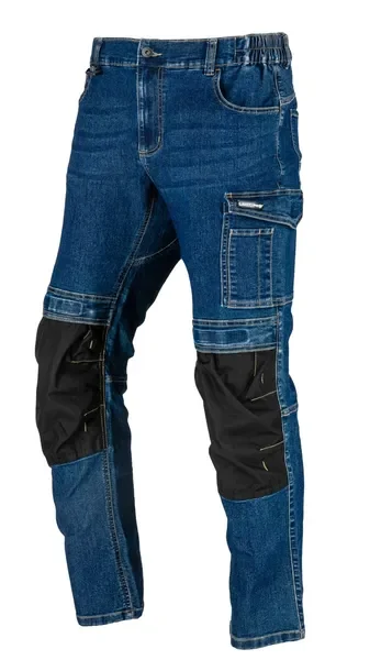 Lahti Pro Spodnie robocze jeansowe męskie slim 280g niebieskie L40550 M