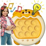 Zabawki interaktywne dla dzieci - GRA POP IT POPIT ELEKTRYCZNA GRA ANTYSTRESOWA ZRĘCZNOŚCIOWA ŻÓŁTY MIŚ - miniaturka - grafika 1