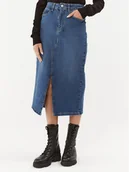 Spódnice - Noisy May Spódnica jeansowa Kath 27030068 Granatowy Regular Fit - miniaturka - grafika 1