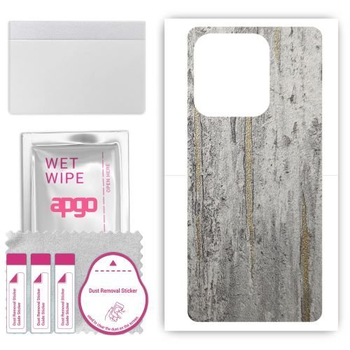 folia naklejka skórka strukturalna na TYŁ do Umidigi A15 Pro 5G - Beton Złote Paski - apgo SKINS