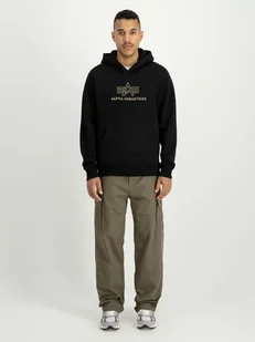 Alpha Industries Bluza z kapturem Basic Hoody BL TPU (148346) black/shiny - Bluzy męskie Alpha Industries Bluza z kapturem Basic Hoody BL TPU (148346) black/shiny - Bluzy męskie - miniaturka - grafika 1