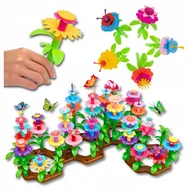 Klocki - Klocki dla dzieci konstrukcyjne kwatki ogród kwiaty XXL DUŻY 148 elementów - miniaturka - grafika 1