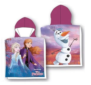 Ręcznik plażowy dziecięcy poncho 55x110 poncho Frozen Kraina Lodu - Okrycia kąpielowe dla dzieci - miniaturka - grafika 1