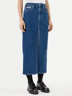 Spódnice - Calvin Klein Jeans Spódnica jeansowa J20J224531 Granatowy Straight Fit - miniaturka - grafika 1