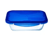 Naczynia żaroodporne - Dajar Pyrex 4937550  miska kwadratowa 20 X 15 80 CL z pokrywką Cook & Go Pyrex, niebieski, 21 x 16 x 6 cm 4937550 - miniaturka - grafika 1