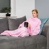 Szlafroki damskie - Koc Z Rękawami Kocyko-szlafrok Miły Miękki Polar - miniaturka - grafika 1