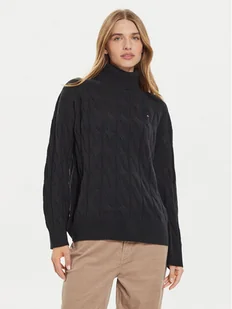 Tommy Hilfiger Golf WW0WW43102 Czarny Regular Fit - Swetry damskie - miniaturka - grafika 1