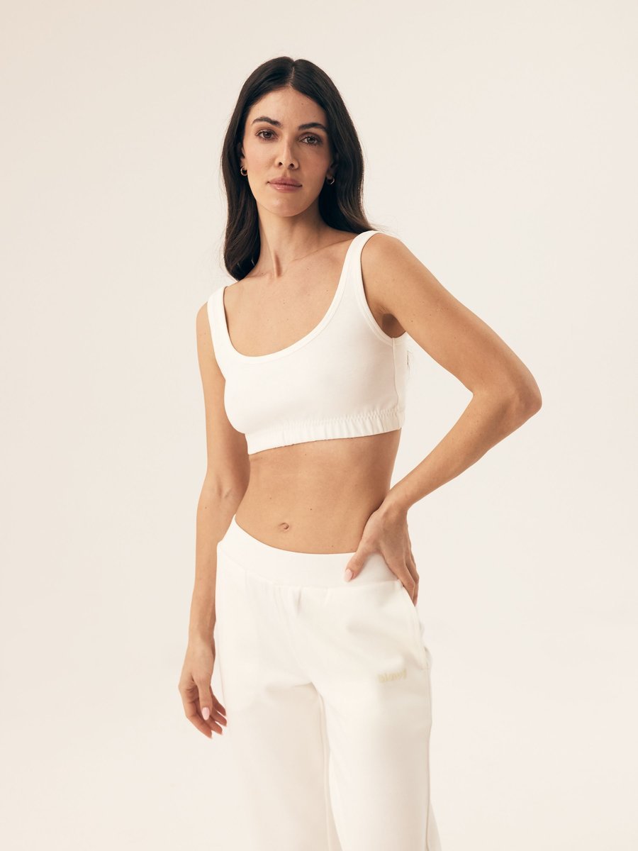 Top na ramiączkach Mavere Bloovii kremowy M