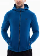 Bluzy męskie - 4F bluza męska z kapturem sportowa polarowa dresowa rozpinana polar r. M - miniaturka - grafika 1