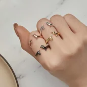 Inne - TEMU 4 szt. Modne Kreatywne Pierścionki z Jamnikiem na Walentynki - miniaturka - grafika 1