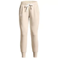 Spodnie damskie - Under Armour Rival Fleece Joggers 1356416-783 Damskie Spodnie Beżowe - miniaturka - grafika 1