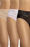 Majtki damskie - Vida figi wysokie 334 3-pack, Kolor czarny-biały-beżowy, Rozmiar 3XL, Teyli - Intymna - miniaturka - grafika 1