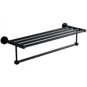 Wieszaki łazienkowe - Mexen Remo Wieszak Półka Na Ręczniki 60 CM Czarny - miniaturka - grafika 1