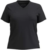 Bielizna sportowa damska - Smartwool W'S Perfect V-Neck Short Sleeve Tee, 001 black, S - miniaturka - grafika 1