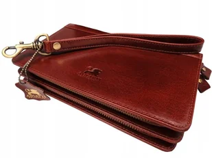 EKSKLUZYWNA SKÓRZANA SASZETKA MĘSKA ABIATTI BRĄZOWA NA ZAMEK ORGANIZER - Nerki - miniaturka - grafika 1