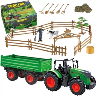 ZESTAW FARMA TRAKTOR Z PRZYCZEPĄ ZAGRODA FIGURKI ZWIERZĘTA ROLNIK - Samochody i pojazdy dla dzieci - miniaturka - grafika 1