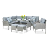 Meble ogrodowe - Narożnik Z Technorattanu Cortina + Fotel Dolphin Grey - miniaturka - grafika 1