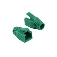Wtyczki i adaptery - LogiLink Osłonka wtyku RJ45 8mm kat.6 zielony 50sztuk MP0035G - miniaturka - grafika 1