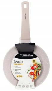 Patelnia do smażenia nieprzywierająca 18cm beżowa - Patelnie - miniaturka - grafika 1
